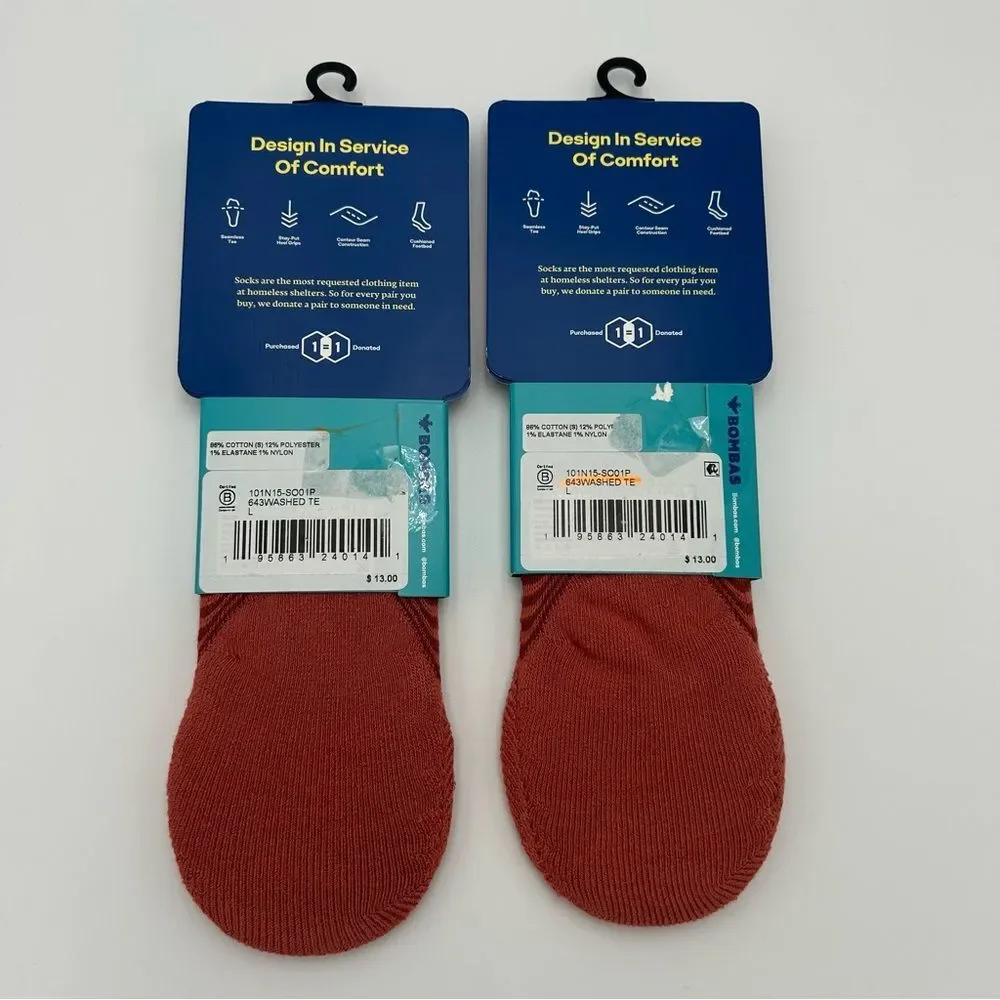 NWT Bombas Cushioned No Shows Unisex Large (Women’s 11-13)(Men’s 9.5-13) 2 Pairs